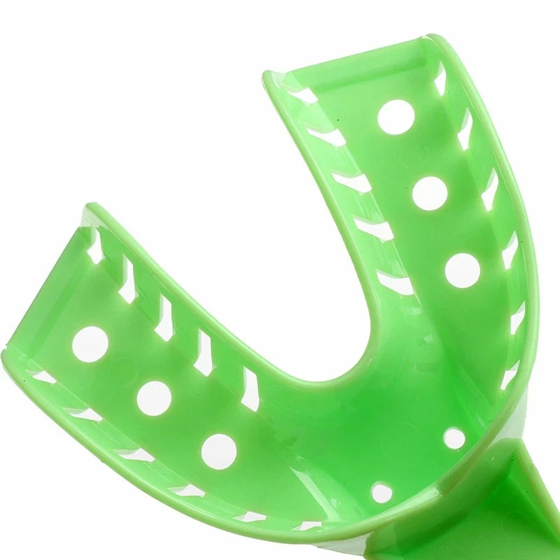 10Pcs/Set Dental Perforated Green Plastic Impression Tray Teeth Whitening Autoclave Durable Dentist Oral Materials Tooth Holder