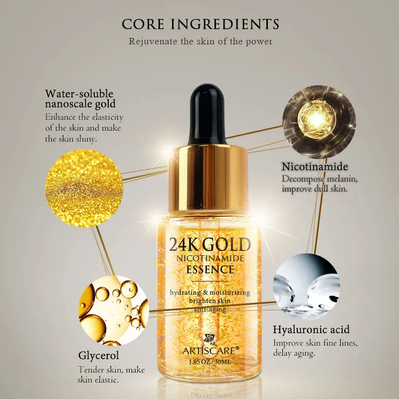 ARTISCARE 24K Gold Serum SET Anti Wrinkles Facial Anti Aging Eye Cream Face Essence Skincare Korean Products for Women Cosmetics