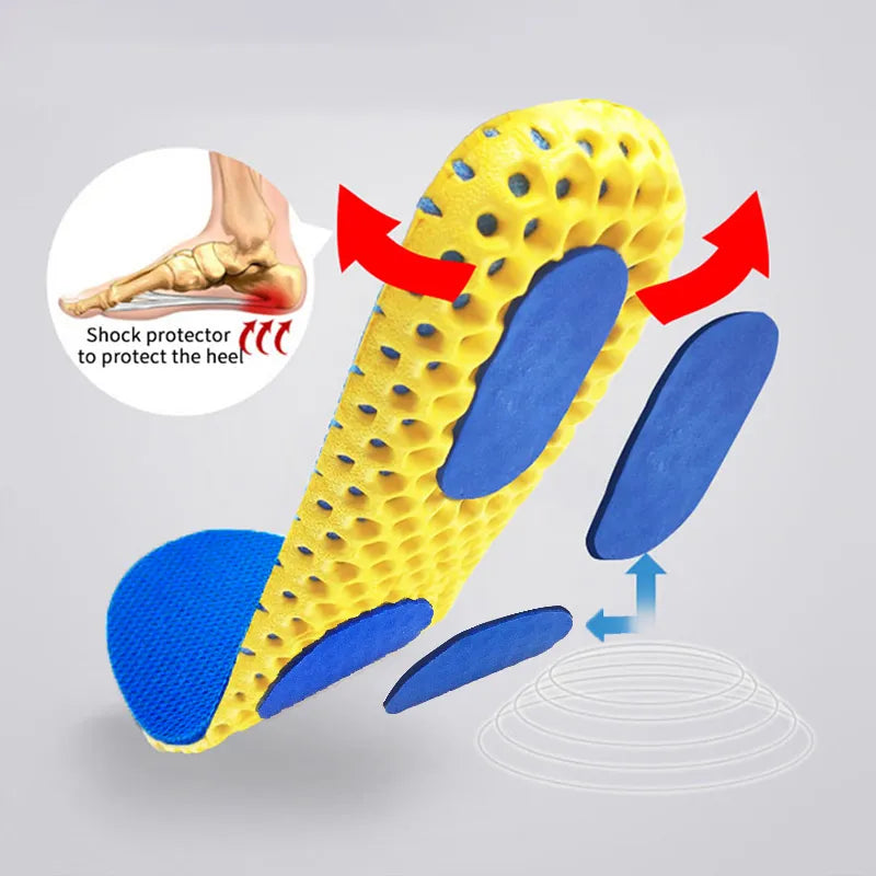 Memory Foam Insoles For Shoes Sole Mesh Deodorant Breathable Cushion Running Insoles For Feet Man Women Orthopedic Insoles