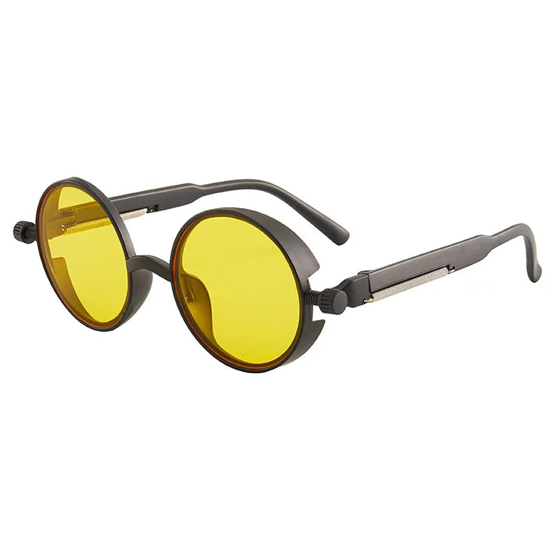 Classic Gothic Steampunk Sunglasses Luxury Brand Designer High Quality Men and Women Retro Round Pc Frame Sunglasses