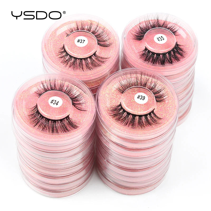 YSDO 10/20 Pairs fluffy mink eyelashes wholesale natural long 3d false mink lashes hand made fake eyelashes makeup faux cilios