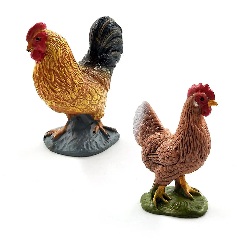 Farm animal model Artificial Chicken Duck Goose figurines Bonsai home decor miniature fairy garden decoration accessories modern