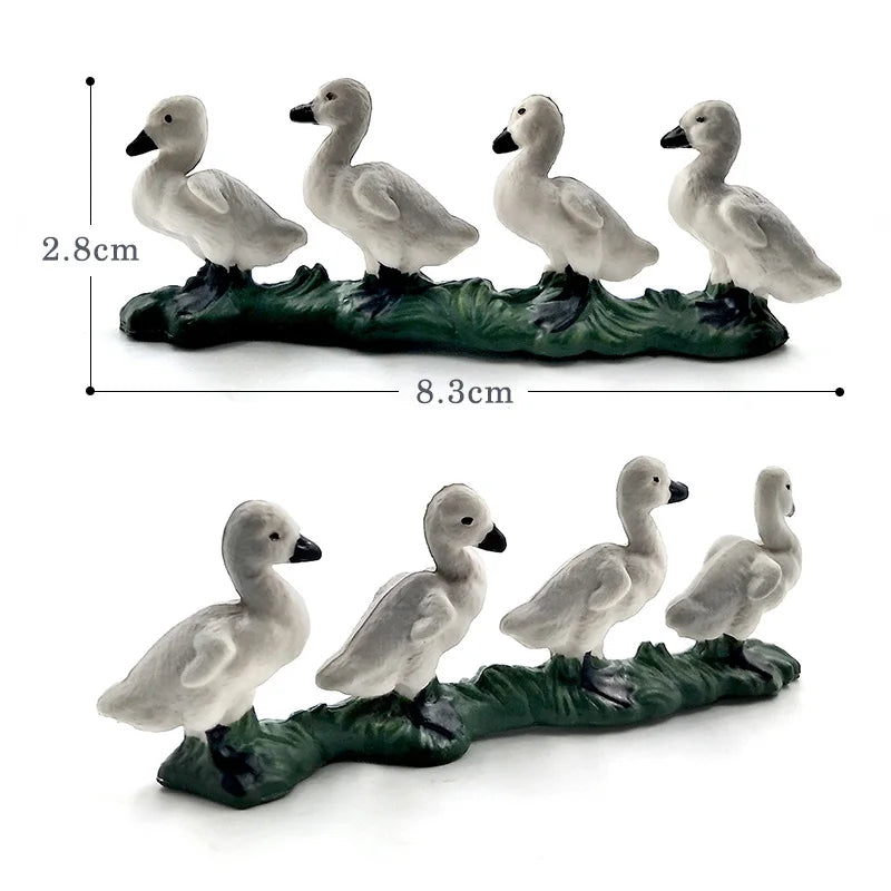 Farm Simulation Chicken Duck Goose Animal Model Bonsai Figurine Home Decor Miniature Fairy Garden Decoration Accessories Modern