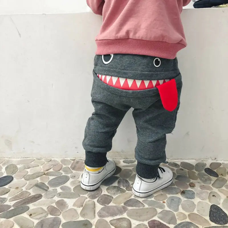Baggy Clothes Boy Clothes 2021 Toddler Baby Boy Cartoon Big Mouth Monster Print  Harem Pants Cotton Baggy Jogger Trousers 0-4Y