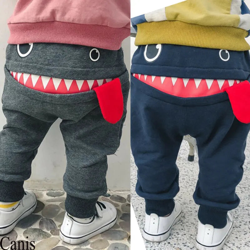 Baggy Clothes Boy Clothes 2021 Toddler Baby Boy Cartoon Big Mouth Monster Print  Harem Pants Cotton Baggy Jogger Trousers 0-4Y