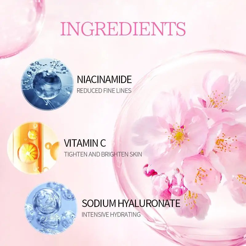 Japan Sakura Essence Cream Hyaluronic Acid Anti-Aging Winkles Serum Moisturizer Cherry Blossoms Whitening Cream Skin Care