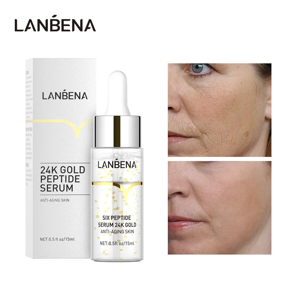 LANBENA Facial Serum Hyaluronic Acid Anti-aging Anti-wrinkle Serum VC Whitening Serum 24K Hexapeptide Acne Serum Skin Care