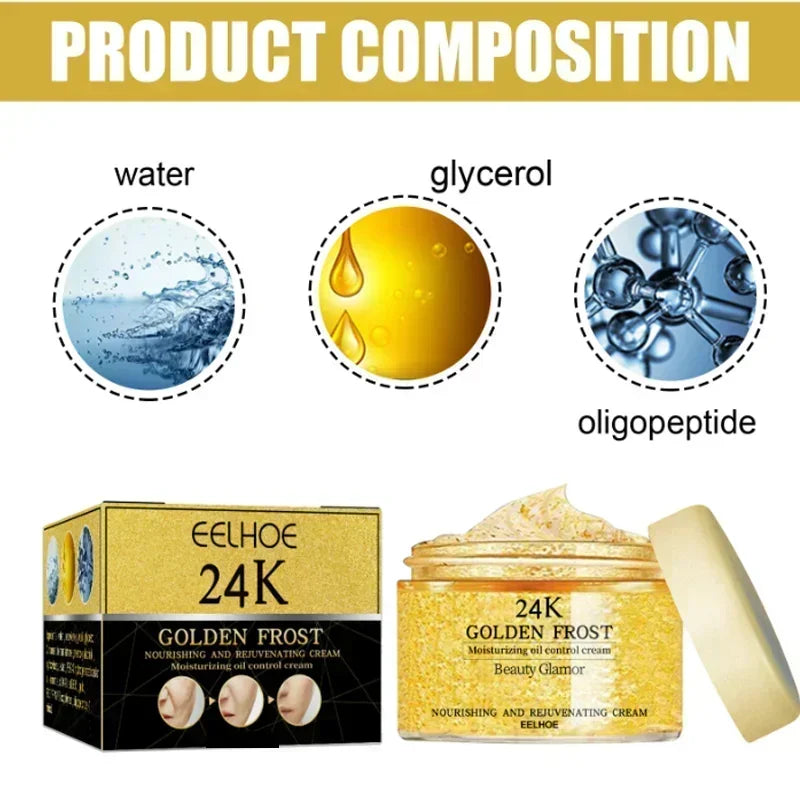 24K Gold Face Cream Remove Wrinkle Serum Firming Anti Aging Lifting Facial Fade Fine Line Wrinkles Whitening Brighten Skin Care