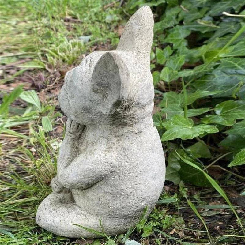 Yoga Pose Meditation Dog Resin Statue Ornaments Waterproof Prayer Zen French Bulldog Sculpture Crafts Garden Decoration Figurine