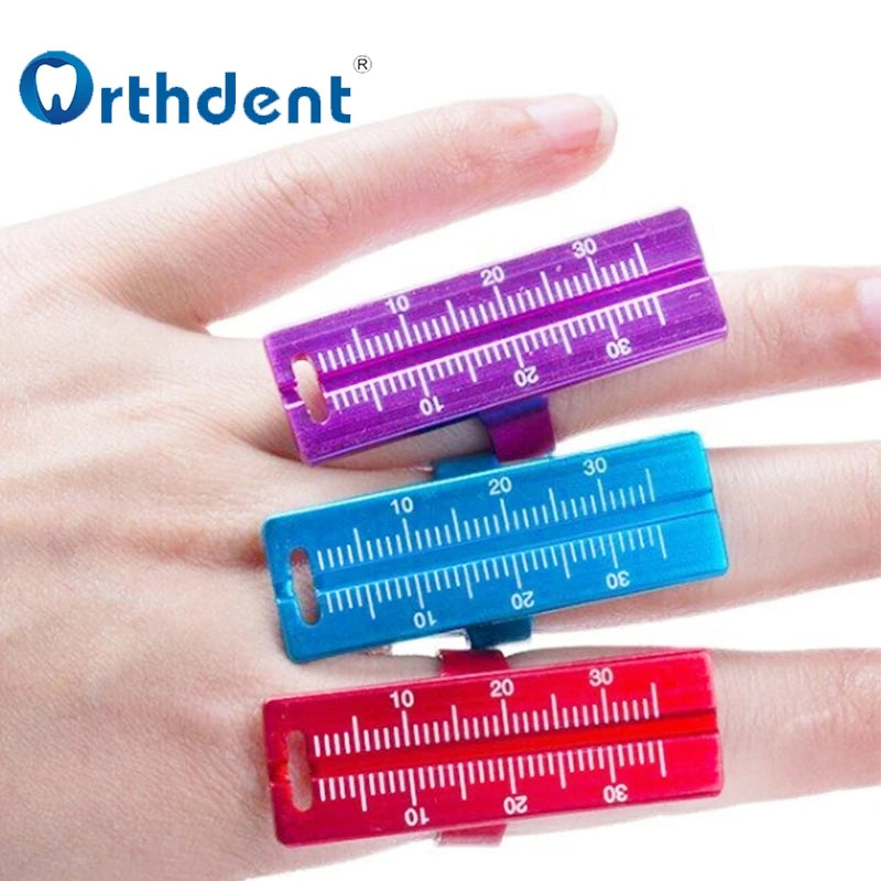 Orthdent 1Pc Dental Finger Ruler Aluminium Alloy Instrument Colorful Dentistry Ring Rulers Root Canal Measuring Dentist Tools