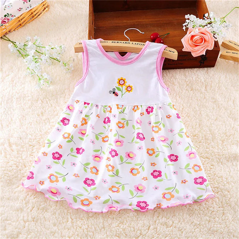 Hot Infant Baby Girl Dress Cotton Regular Sleeveless Dresses Casual Clothing 0-24 M For Summer