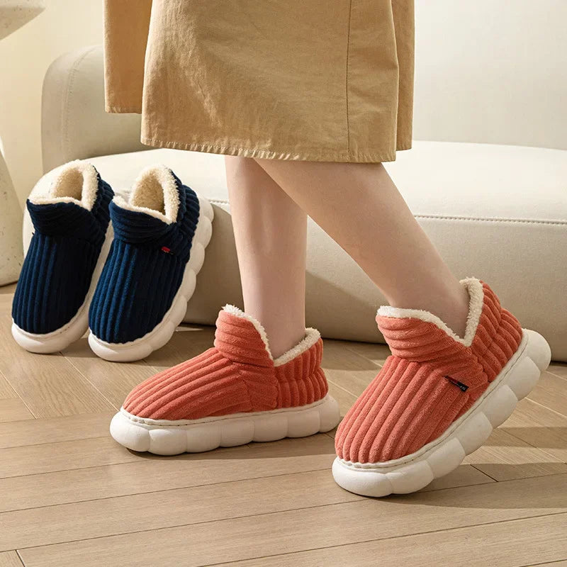 Winter Cotton Slippers Women Thickened Soft Bottom Indoor Home Warm Shoes Plush Slippers Men Shoes for Women