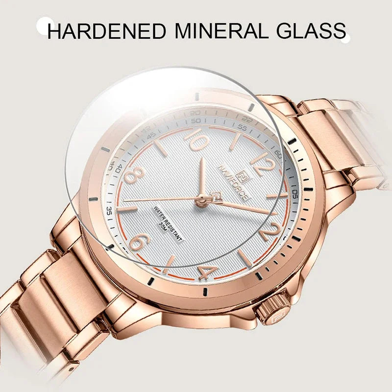2023 New Arrival NAVIFORCE Fashion Woman Watch Water Resistant Female Wristwatch Stainless Steel Lady Quartz Bracelet Girl Gift