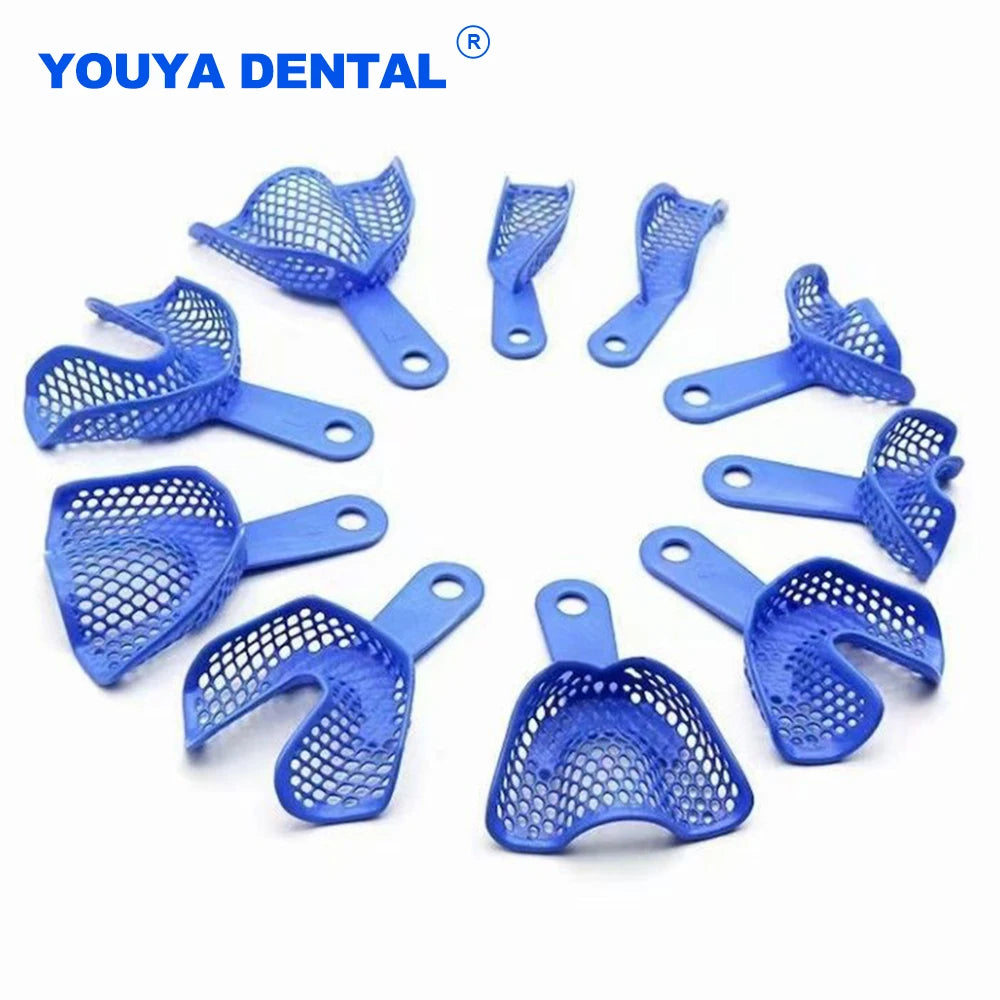 2pcs/Set Dental Impression Trays Plastic-Steel Dental High Temperature Disinfection Oral Hygiene Teeth Holder Materials Dentist