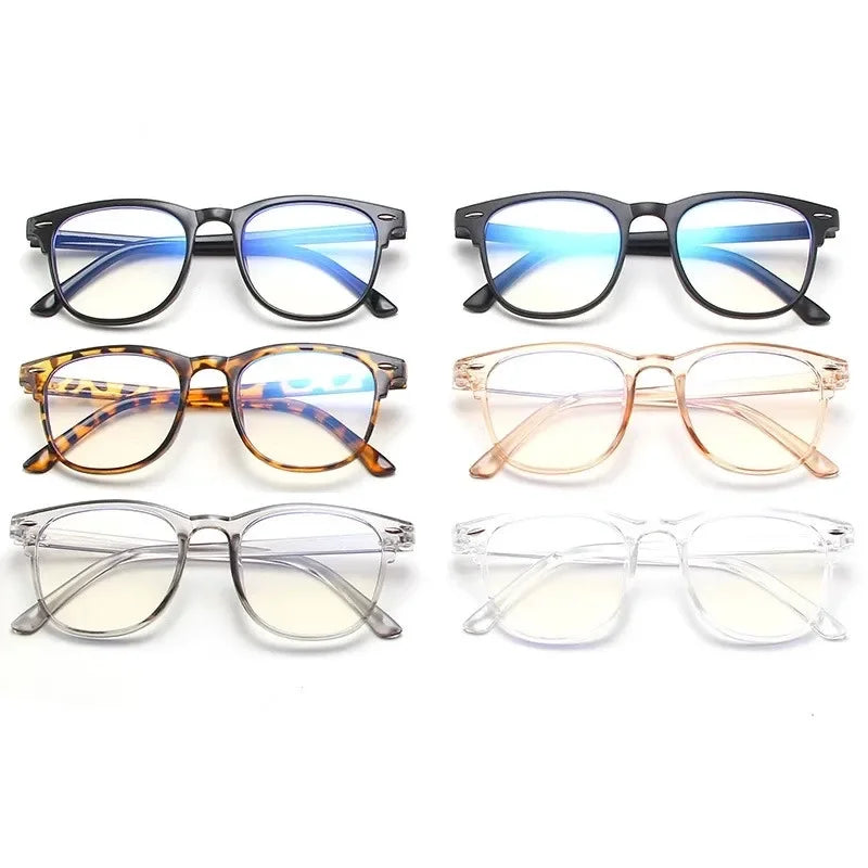 2024 Oversized Myopia Eyeglasses Vintage Unisex Transparent Frame Eyewear Anti-Blue Light Ladies Nearsight Glasses for Women