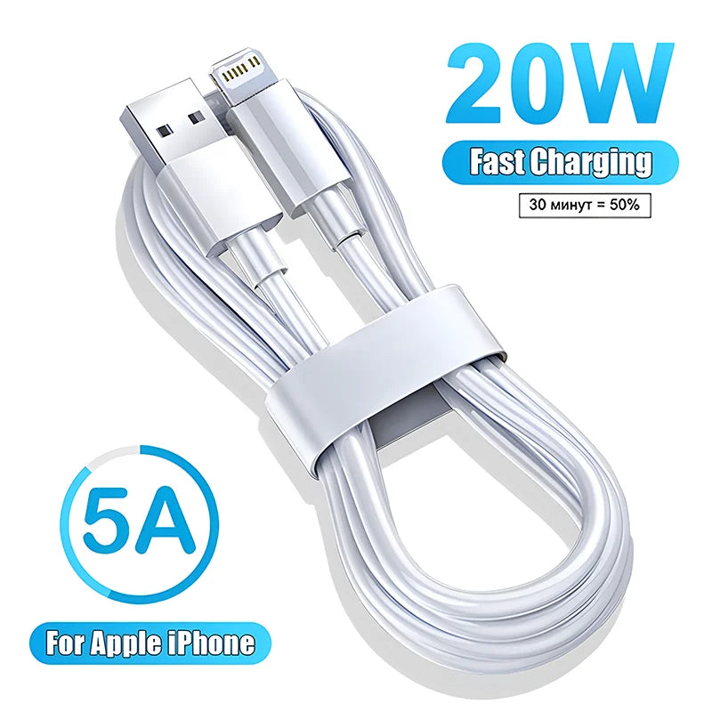 USB Cable For Apple iPhone 14 13 11 12 15 Pro Max 8 Plus XR XS Fast Charging Phone USB C Date Cable For iPad Charger Accessories