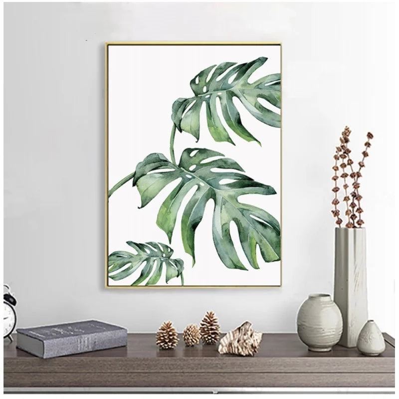 Modern Wall Art Canvas Painting Tropical Plants Palm Leaf Posters And Prints Living Room Bedroom Cafe Decoration Gifts