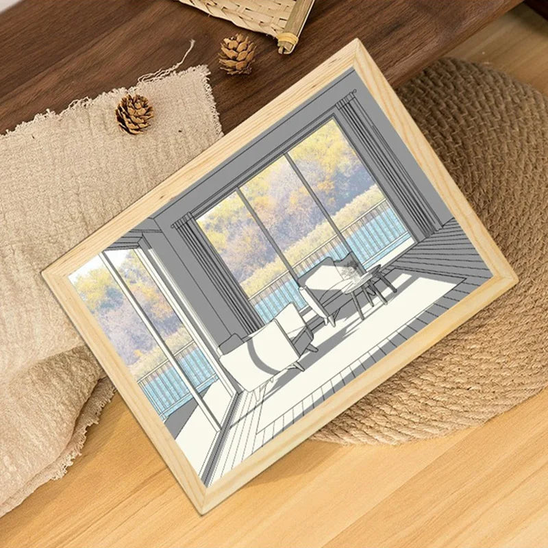 Luminous painting, lighting, mural painting, 5V USB light, bedside atmosphere, photo frame, simple and creative dimming light