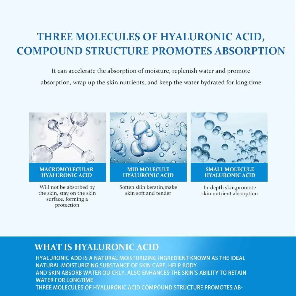 15ml Hyaluronic Acid for Face Serum Moisturizing Whitening Facial Essence Face Cream Repair Anti Aging Lifting Firming Skin Care