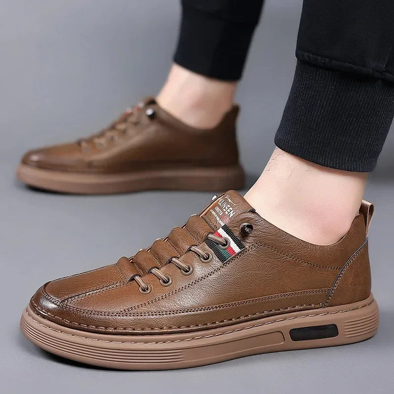 Brand Men's Casual New Leather Shoes for Men Non-slip Sports Shoes Fashion Comfortable Sneakers Male Flat Slip-on Casual Shoes