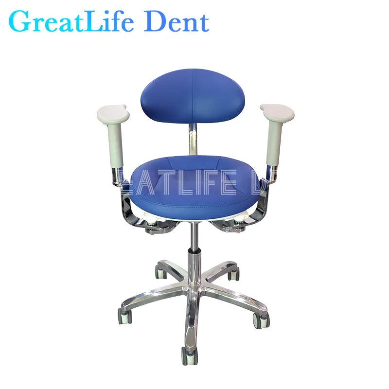 GreatLife Dental Doctor Nurse PU Leather Armrest Luxury Colorful Height Adjustable Seat Stool Wheel Lifting Swivel Dentist chair