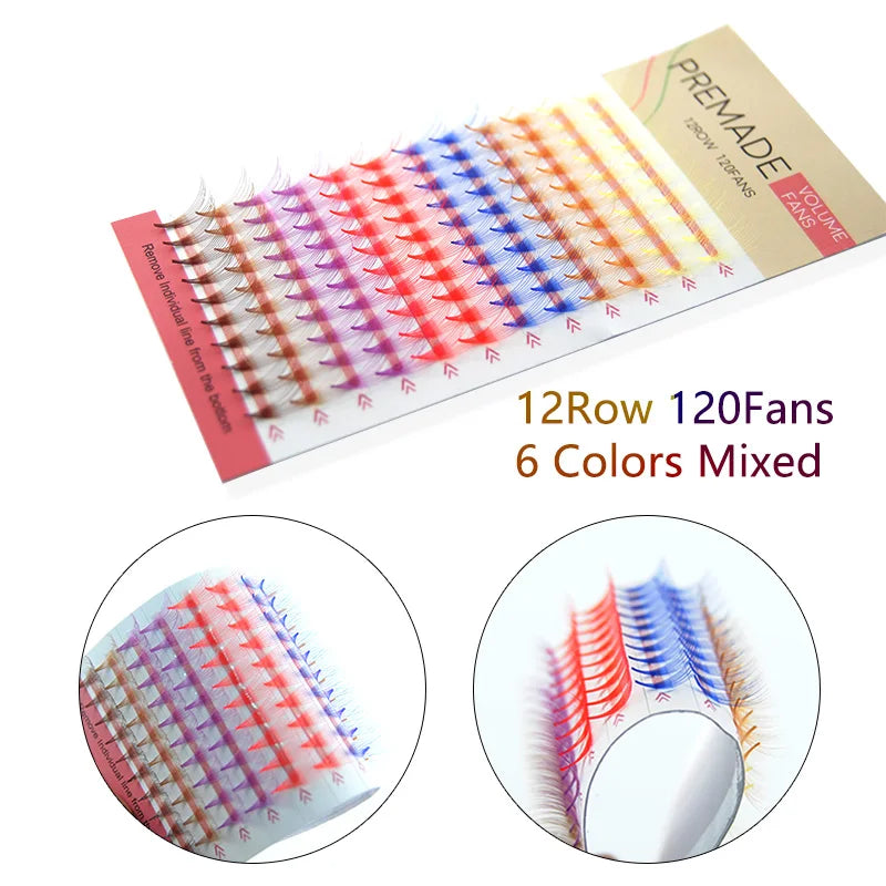 0.07mm 10D Colorful Premade Fans Individual Lashes Handmade Russian Volume Fans Eyelash False Eyelashes Extension Makeup Tools