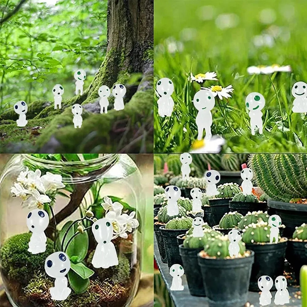 5/10pcs Luminous Ghost Micro Landscape Accessories Outdoor Miniature Decor Glow in Dark Tree Elves Fairy Garden Decoration