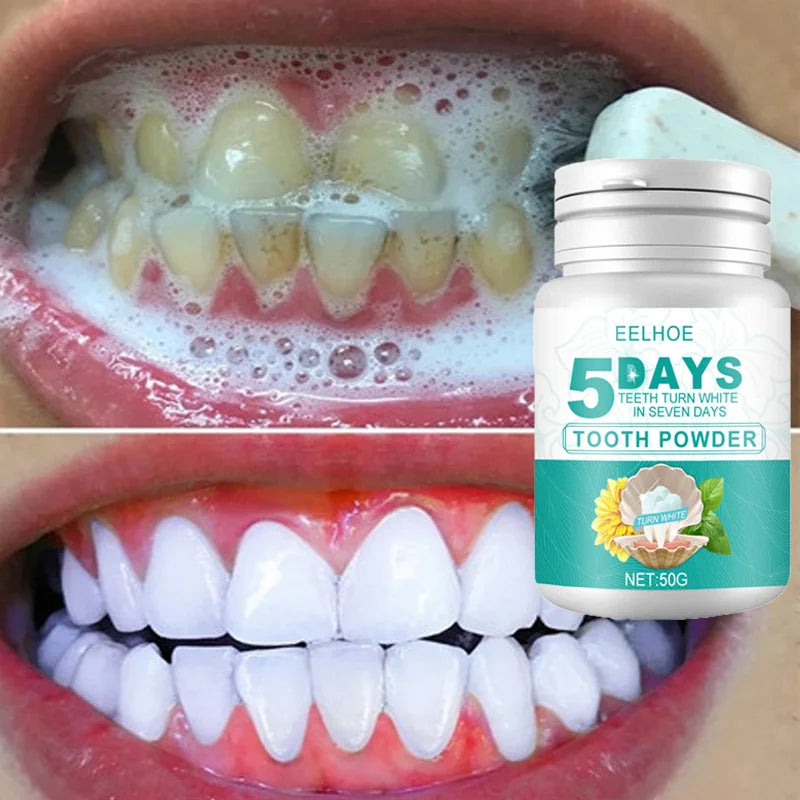 5 Day Teeth Whitening Powder Remove Plaque Stains Toothpaste Deep Cleaning Fresh Breath Oral Hygiene Dentally Tools Teeth Care