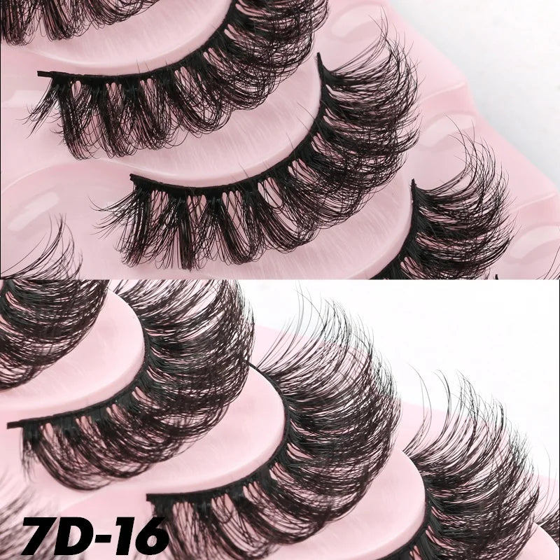 3/5/10 Pairs Eyelashes Natural Look Eyelash Extension False Mink Eyelashes Fluffy Soft 3D Lashes Russian Curly Eyelashes Volume