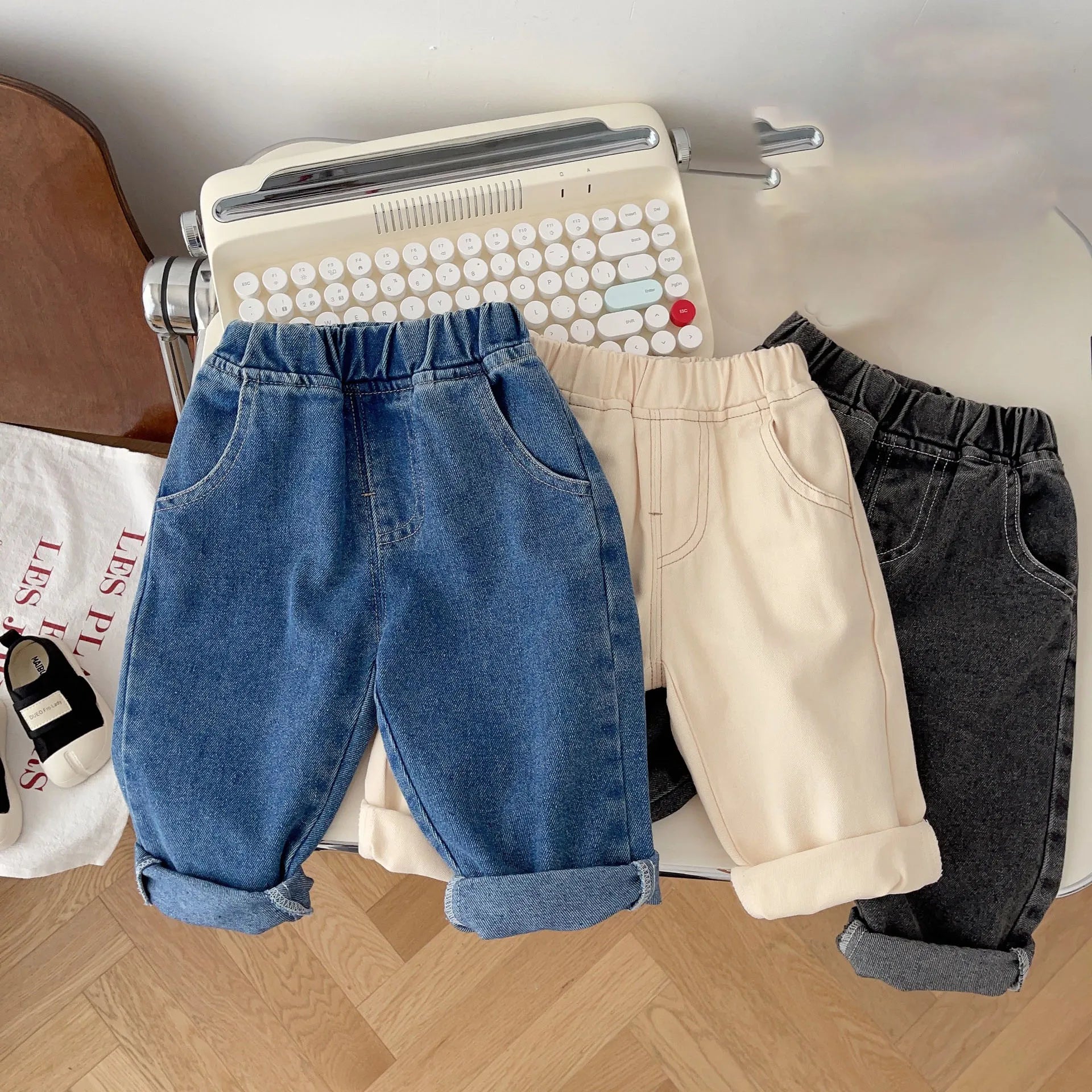 MILANCEL Baby Pants Solid Kids Jeans Casual  Boys Denim Pants Soft  Girls Fashion Trousers