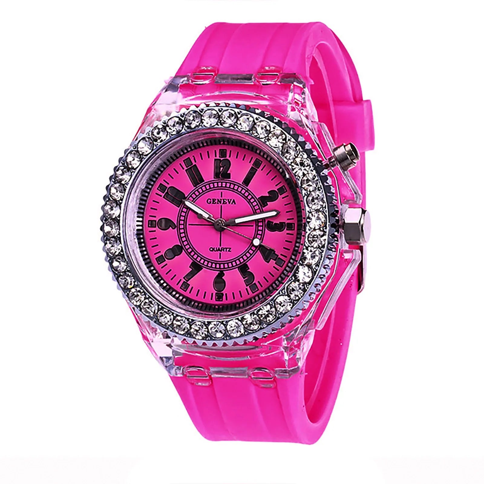 Fashion LED Sport Watches Geneva Luminous Women Quartz Watch Ladies Women Silicone Wristwatches Glowing Relojes Mujer