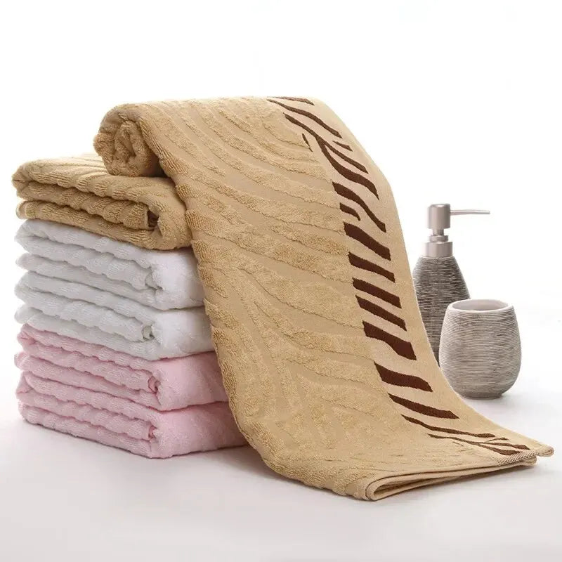 Summer Thickened Bamboo Fiber Jacquard Bath Towel 70*140 For Adult Home Use Direct Supply By Manufacturer