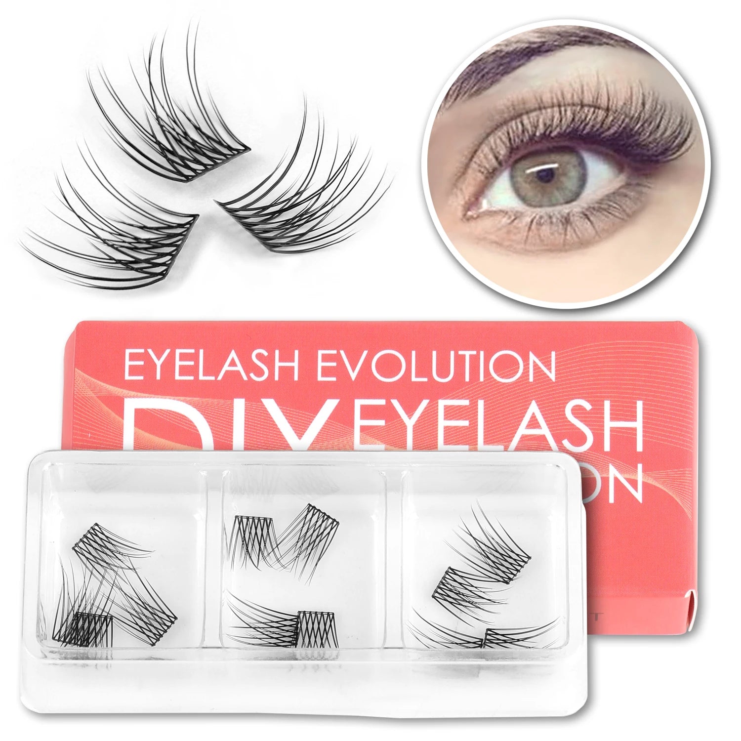 Cluster Lashes DIY Eyelash Extension 3D Effect Individual Segmented Eyelashes Volume Natural Reusable