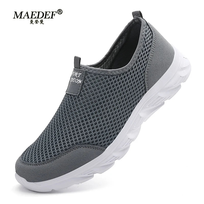 MAEDEF Sneakers Men Summer Casual Shoes Men Mesh Breathable Outdoor Non Slip Sports Shoe Slip on Loafers for Men Plus Size 38-46