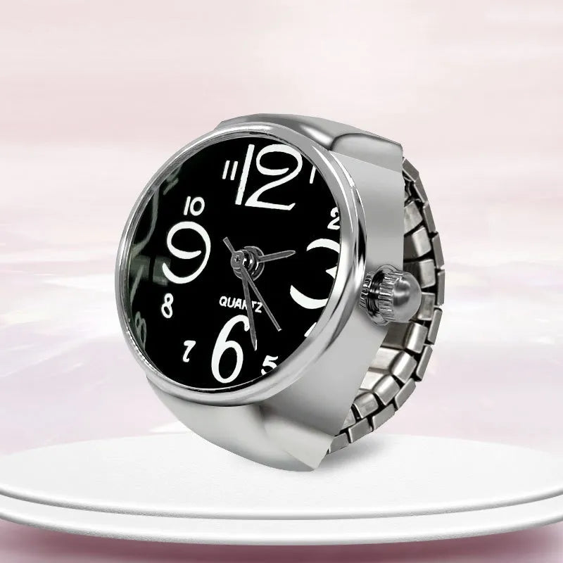New Ring Watch Hot Selling Creative Circular Dial Alloy Shell Finger Couple Men And Women