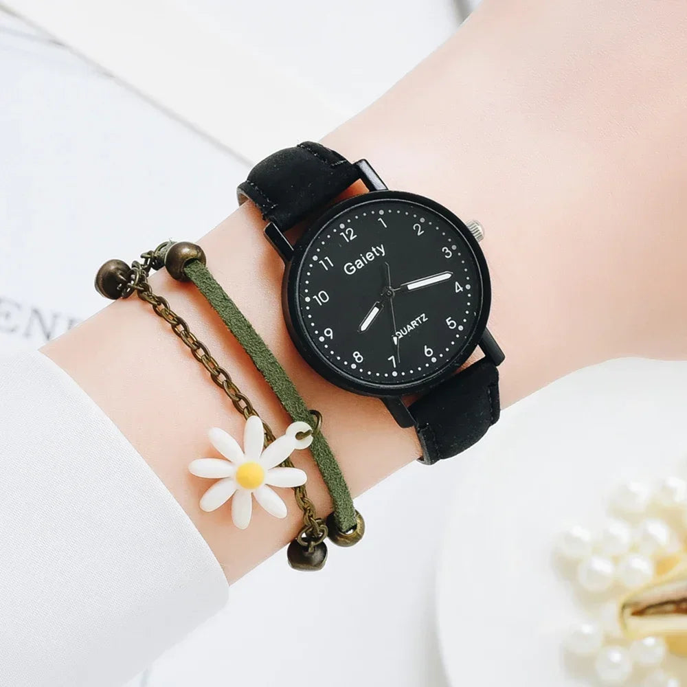 Fashion Brand Watch for Women Simple Arabic Numerals Bracelet Leather Ladies Dress Quartz Watch Clock for Women Relogio Feminino