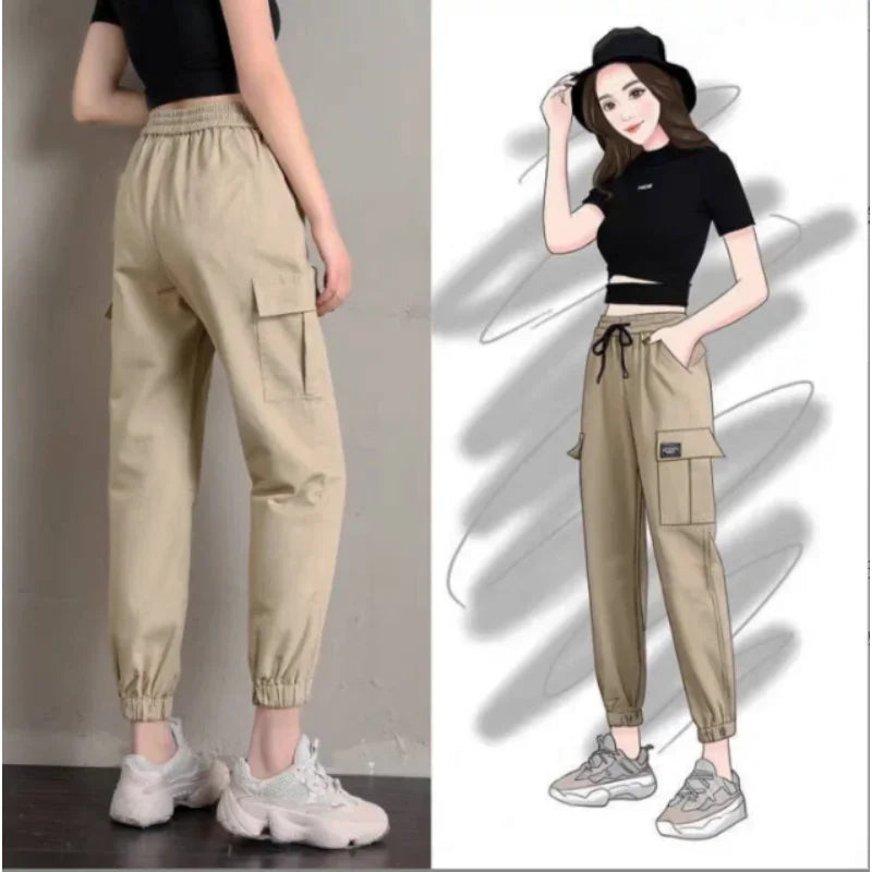 Overalls Women High Waist Sweatpants Streetwear Casual Pants Loose All-match Leggings Y2K Korean Harajuku Fashion Pants