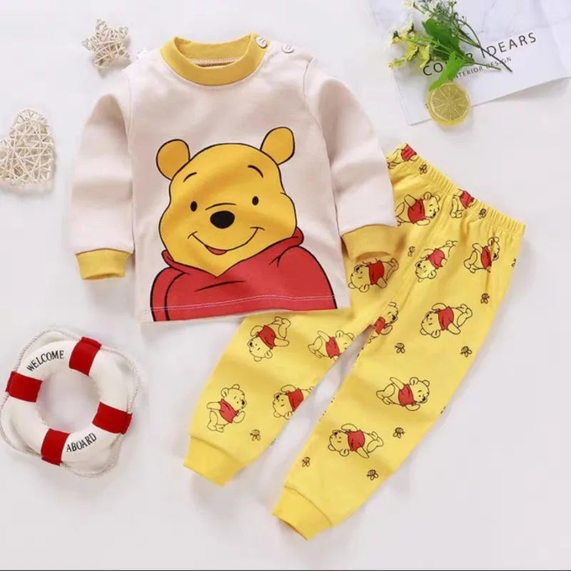 Trendy Design Cartoon Underwear Set For Kids Spring Clothing Long Sleeve Pajamas Baby Home Clothes Boys Cotton Casual Outfits