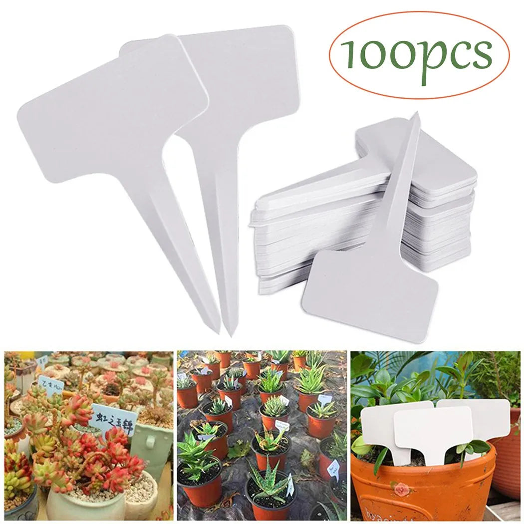 100PCS Garden Labels Plant Waterproof Classification Sorting Sign Tag Ticket Plastic Writing Plate Board Plug In Card Colorful