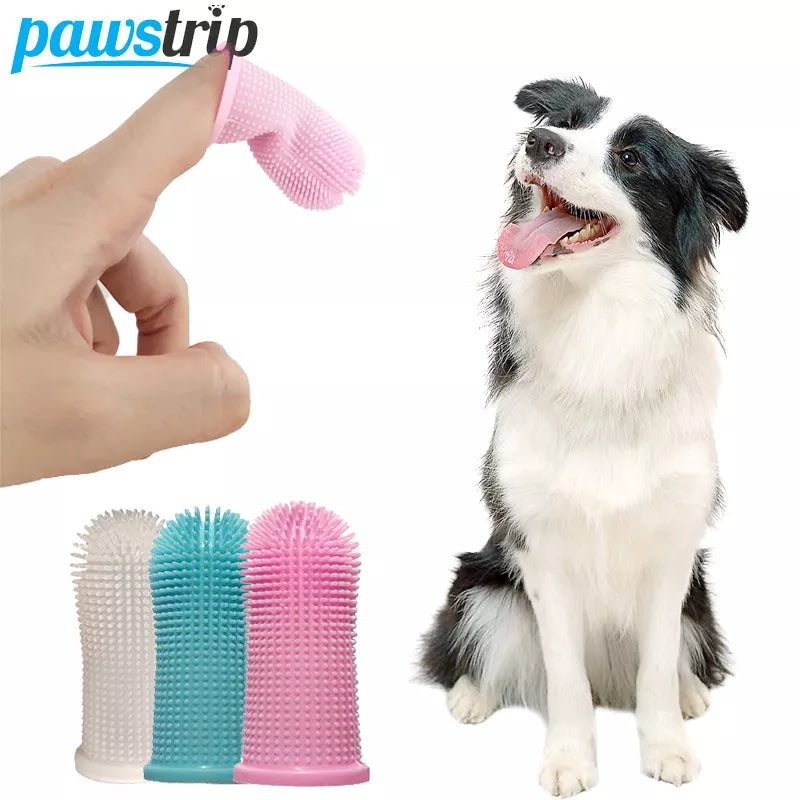 Soft Silicone Pet Dog Finger Toothbrush Pet Teeth Oral Cleaning Brush Pet Bad Breath Tartar Teeth Care Tool Dog Accessories