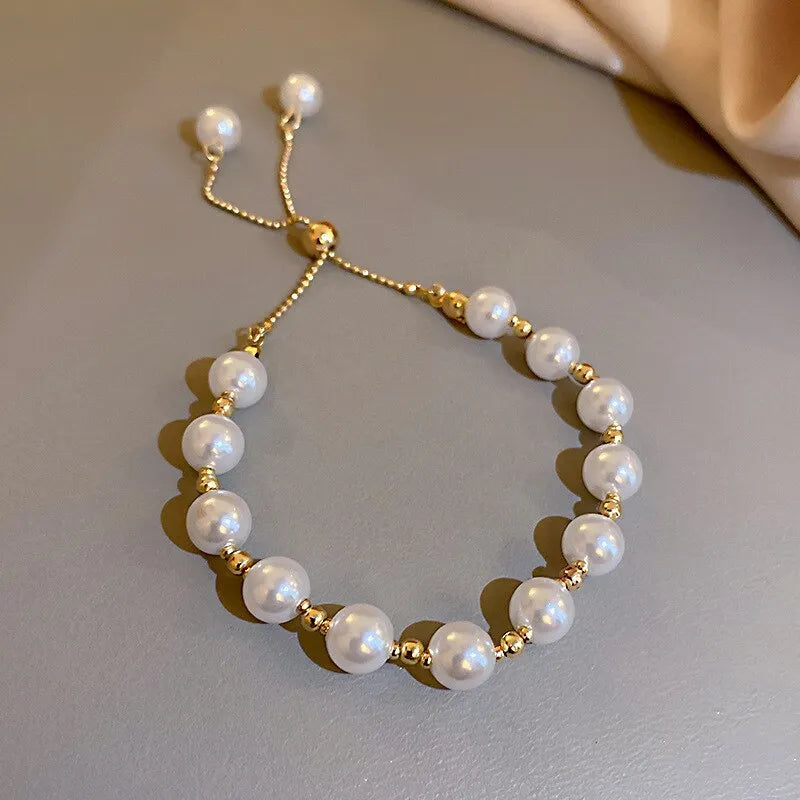 Elegant Pearl Bracelet Baroque Simulated Pearl Women Bracelet Bangles Ladies Fashion Charm Jewelry For Birthday Party Gifts
