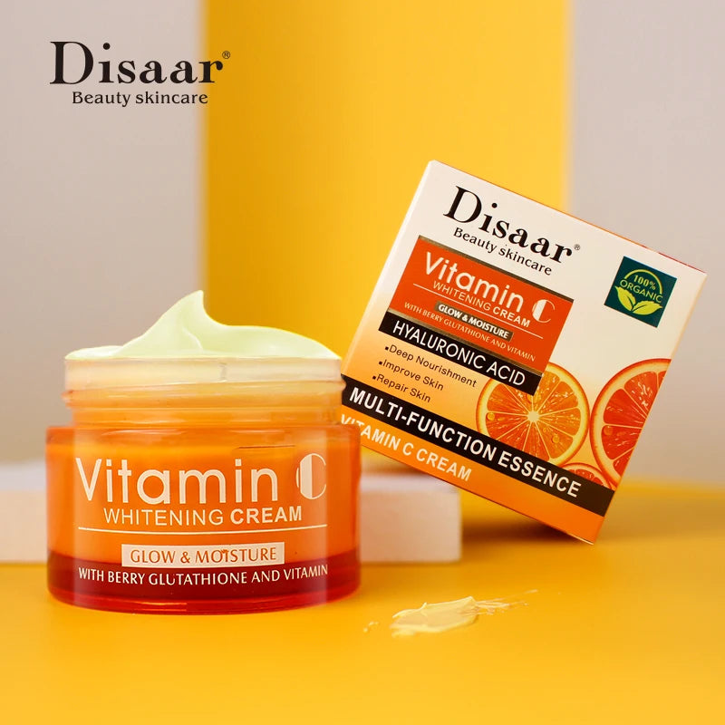 Disaar Vitamin C Face Cream 50ml Whitening Cream Anti-aging Moisturizing Serum Fade Acne Marks Brightening Skin Care korean