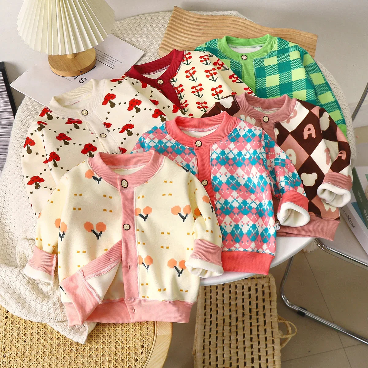 Children Outerwear Autumn Winter Baby Toddler Clothes Girls Sweaters Knitted Sweater Cardigan Long Sleeve Girls Coat Kids Jacket
