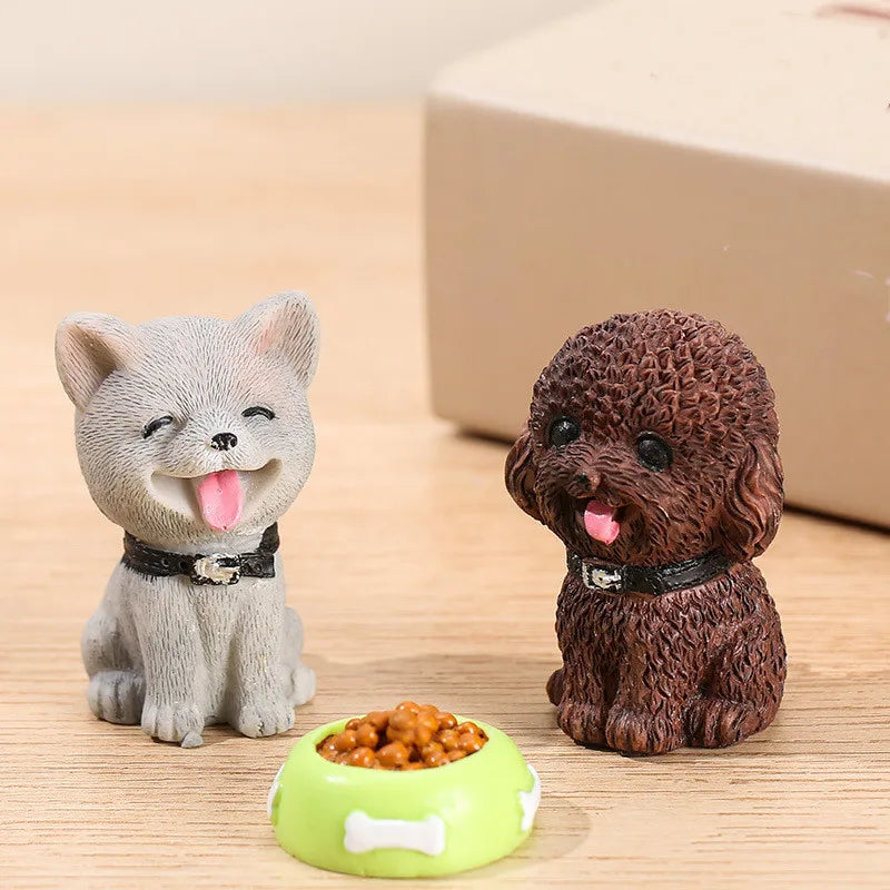 Figurines Miniatures Cartoon Cute Dog Micro Landscape Ornaments For Home Decorations Decor for Room Animal DIY Desk Accessories
