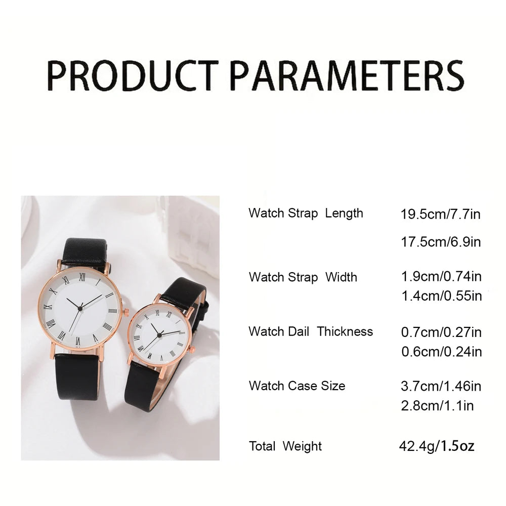 2023 Luxury Women Couple Watch Bracelet  Wristwatches Fashion Ladies Quartz Leather Strap Bracelet Clock Gift Montre Femme 2Pcs