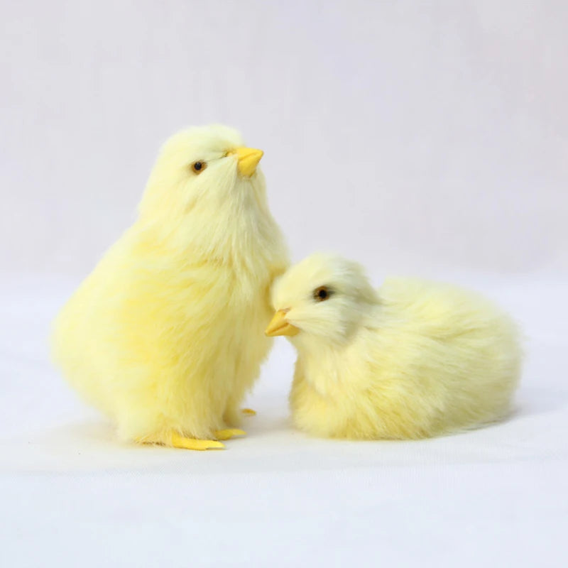 1PC Realistic Simulation Chick Toy Plush Chick Ornament for Kids Easter Gifts Chicken Model Miniature Home Party Decorations