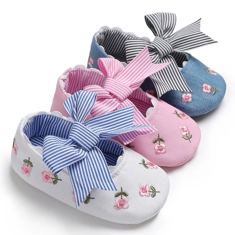 Baby Girl Newborn Shoes Spring Summer Sweet Very Light  Big Bow Knitted Dance Ballerina Dress Pram Crib Shoe Cute Toddler Shoes