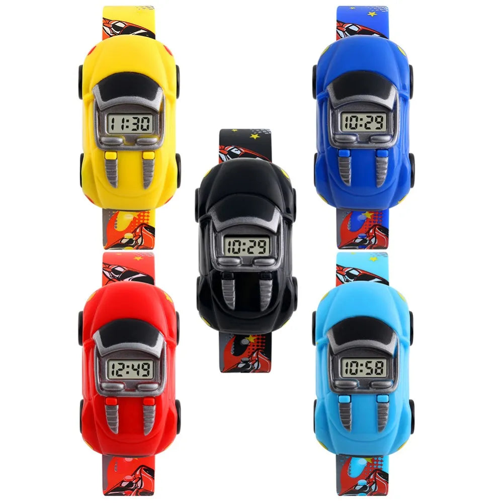 CartoonCar Children Watch Toy for Boy Baby Kids Watch Fashion Electronic Watches Innovative Car Shape Digital  Kids Watches Gift
