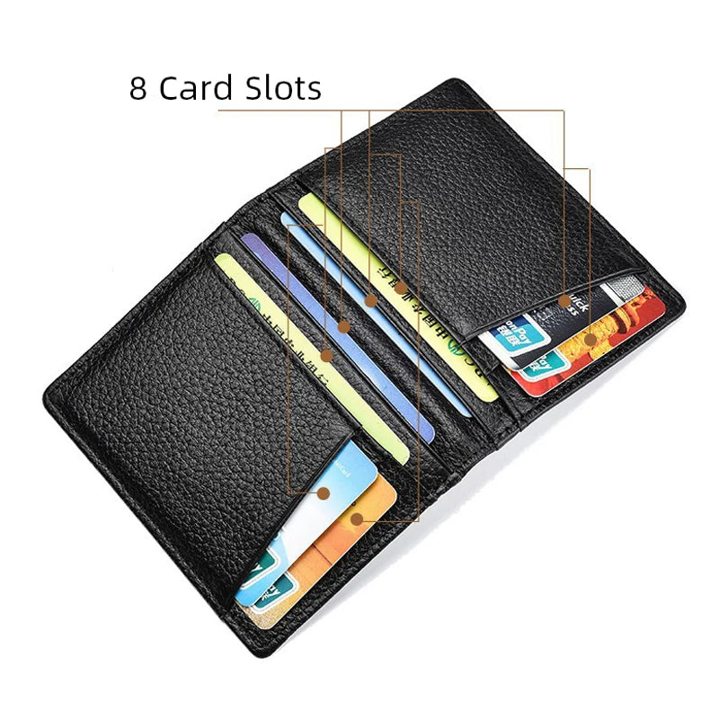 YUECIMIE Super Slim Soft Wallet 100% Genuine Leather Mini Credit Card Holder Wallets Purse Thin Small Card Holders Men Wallet