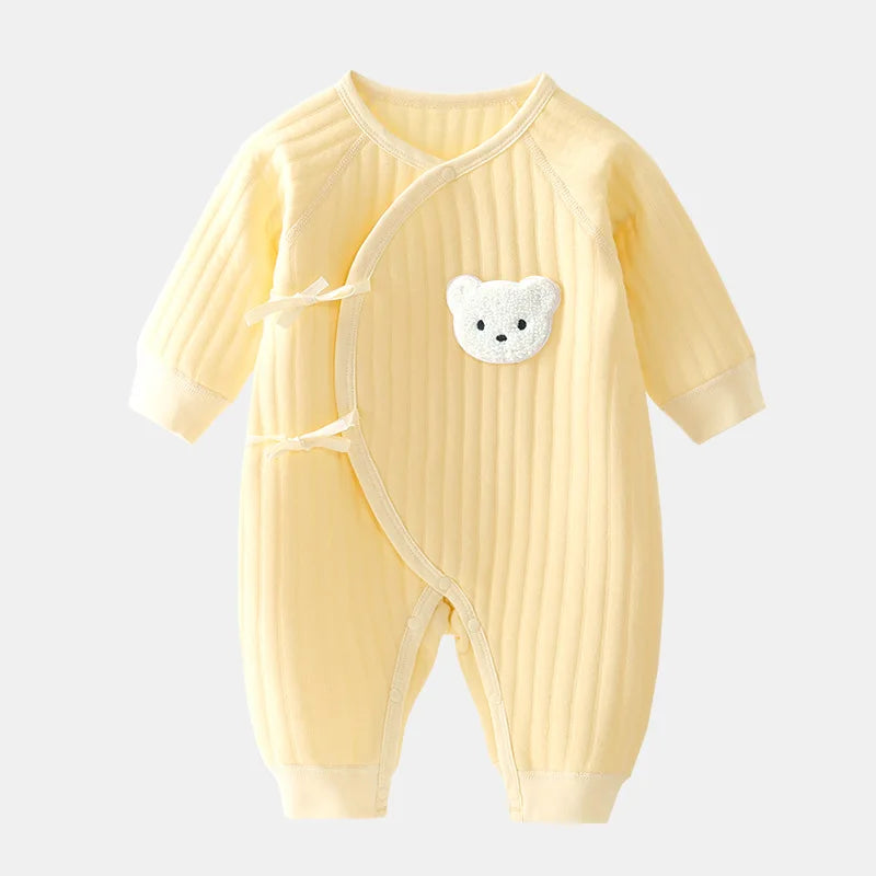 Boys Girls Bodysuit Newborn Onesie Clothes Cotton Toddler Home Wear  0-6M Thickened Spring and Autumn Clothing